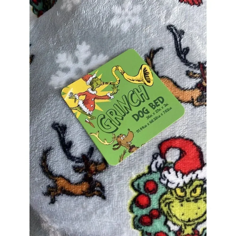 Dr. Seuss The Grinch And‎ Max Dog Pet BED Super Soft Christmas 36 X 27 X 3” NEW